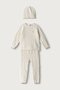Tommy Hilfiger komplet codzienny dziecięcy bawełniany beżowy KN0KN02080