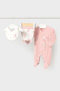 Mayoral Newborn śpiochy niemowlęce bawełniane z elastanem różowe 2748