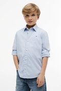 Tommy Hilfiger koszula dziecięca z bawełną niebieska gładka KB0KB10601