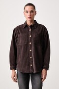 Levi's koszula damska sztruksowa IRIS OVERSHIRT brązowa gładka 001SS