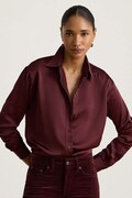 Lauren Ralph Lauren cămașă pentru femei burgundă simplă 200B27610