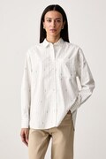 Lacoste koszula damska bawełniana biała w paski CF0212