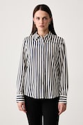 Tommy Hilfiger πουκάμισο γυναικείο με βισκόζη σκούρο μπλε ριγέ WW0WW52927