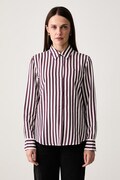 Tommy Hilfiger πουκάμισο γυναικείο με βισκόζη μπορντό ριγέ WW0WW52927