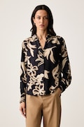 United Colors of Benetton koszula damska z wiskozy czarna w kwiaty 59NPDQ0FG