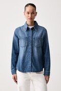 United Colors of Benetton koszula damska jeansowa niebieska gładka 5YU3DQ0F9