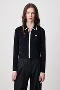 Fred Perry sweter rozpinany damski z wełną granatowy K3122