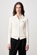 Fred Perry koszula damska bawełniana z elastanem beżowa gładka G3163