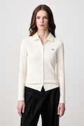 Fred Perry koszula damska bawełniana z elastanem beżowa gładka G3163
