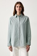 MM by Max Mara srajca ženska bombažna MMLDANZA zelena rebrast vzorec 2626116067600