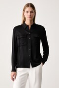 Guess koszula damska z wiskozy ANNAMARIA czarna gładka W6BH55 W4295
