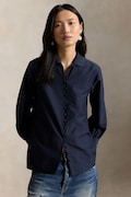 Polo Ralph Lauren srajca ženska z dodatkom svile modra enobarvna 211B17605