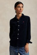 Polo Ralph Lauren koszula damska bawełniana granatowa gładka 211A93203
