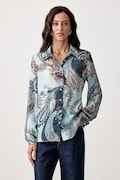 Guess koszula damska CLOUIS niebieska z motywem roślinnym W6YH68 W3212