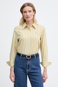 Tommy Hilfiger camicia da donna in cotone gialla a righe WW0WW51155