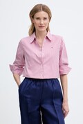Tommy Hilfiger koszula damska bawełniana różowa w paski WW0WW51155