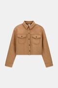 Guess koszula dziecięca bawełniana z elastanem brązowa J6BH04 W3952