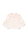 Konges Sløjd bluzka koszulowa dziecięca bawełniana RILO COLLAR SHIRT GOTS beżowa gładka KS106211