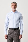 Eton koszula męska bawełniana niebieska w jodełkę 100015411