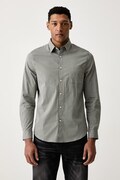 Guess koszula męska bawełniana z elastanem zielona w kratkę M6BH39 W4287