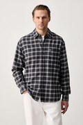 Lacoste koszula męska bawełniana szara w kratkę CH8825