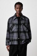 Carhartt WIP Parson Shirt koszula męska z dodatkiem wełny fioletowa w kratkę I037051
