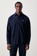 Lacoste koszula męska bawełniana granatowa gładka CH8724