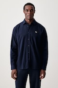 Lacoste koszula męska bawełniana granatowa gładka CH8724