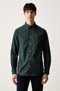 Barbour košile pánská bavlněná Harbourwall zelená kostkovaná MSH5823