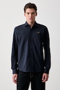 Aeronautica Militare cămașă pentru bărbați din bumbac cu elastan bleumarin CA1313UP00408
