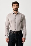 BOSS koszula męska bawełniana H-HANK-K-C1-261 beżowa gładka 50571485