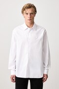 Lacoste cămașă oxford din bumbac albă simplă CH8729