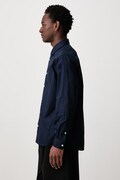Lacoste koszula oxford bawełniana granatowa gładka CH8729