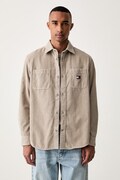 Tommy Jeans koszula męska sztruksowa beżowa gładka DM0DM23705