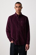 Tommy Jeans koszula dziecięca sztruksowa bordowa gładka DM0DM23517