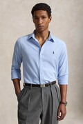 Polo Ralph Lauren koszula męska z bawełną niebieska gładka 710B26145