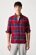 Tommy Hilfiger koszula męska bawełniana bordowa w kratkę MW0MW44592
