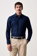 Tommy Hilfiger koszula męska z bawełną granatowa gładka MW0MW45307