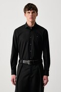 Tommy Hilfiger koszula męska z bawełną czarna gładka MW0MW45307