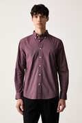 Tommy Hilfiger košeľa pánska bavlnená burgundská monogram MW0MW44580