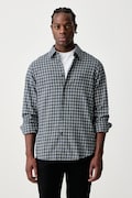 Armani Exchange риза мъжка от памук тъмносиня на каре XM003262 AF27130