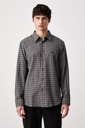 Armani Exchange риза мъжка от памук сива на каре XM003262 AF27130