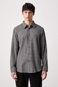Armani Exchange риза мъжка от памук сива на каре XM003262 AF27130