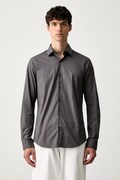 Calvin Klein koszula męska bawełniana z elastanem szara gładka LV019EU189