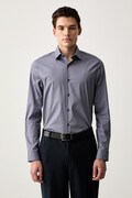Calvin Klein koszula męska bawełniana z elastanem granatowa LV019EU153