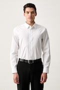 Calvin Klein koszula męska z bawełną biała gładka LV04LH105G