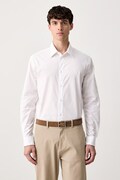 Trussardi koszula męska bawełniana biała gładka 5050N000092N