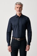 Trussardi риза мъжка от памук с еластан тъмносиня 5004N000052N