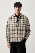 Fred Perry koszula męska bawełniana beżowa w kratkę M3321