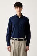 Tommy Hilfiger koszula męska bawełniana z elastanem granatowa gładka MW0MW43749